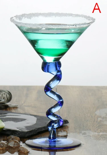 Цвет для стакана для коктейля чашки креативные загнутые пуговицы очки с пружинками высокого цвета витражные стеклянные коктейли чашки для шампанского - Цвет: A