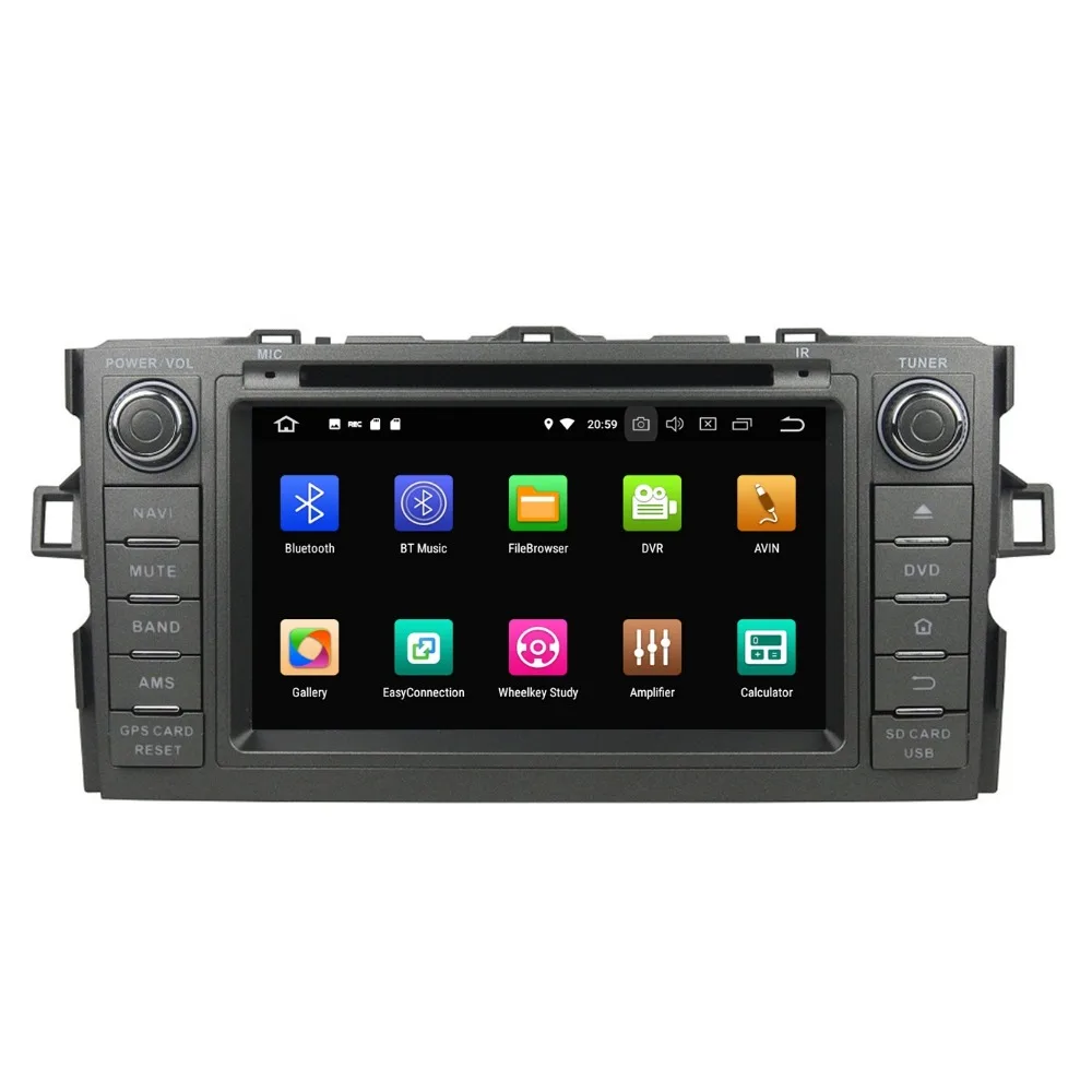 Best 4GB+32GB Octa Core 2 din 8" Android 8.0 Car DVD Player for Toyota Auris 2010 2012 2013 2014 Car Radio GPS WIFI Mirror-link USB 5