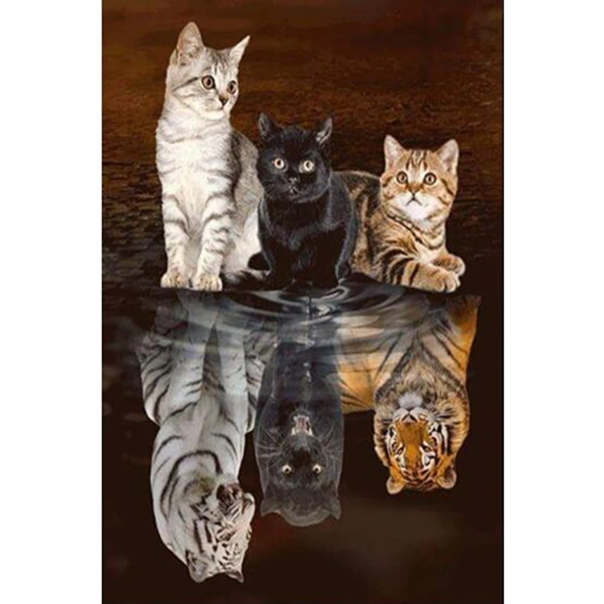 

Full Square/Round Drill 5D DIY Diamond Painting "Animal cat tiger" Embroidery Cross Stitch 5D Kit Beadwork Home Decor Gift