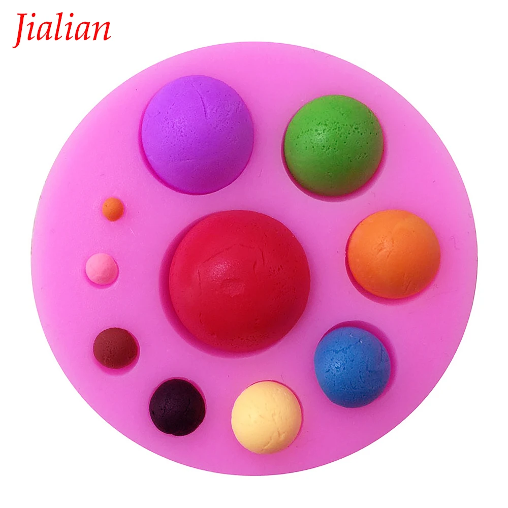 Jialian 3D высокое качество жемчужные сферические круглые помадные шоколадные силиконовые формы для украшения торта инструменты FT-0798