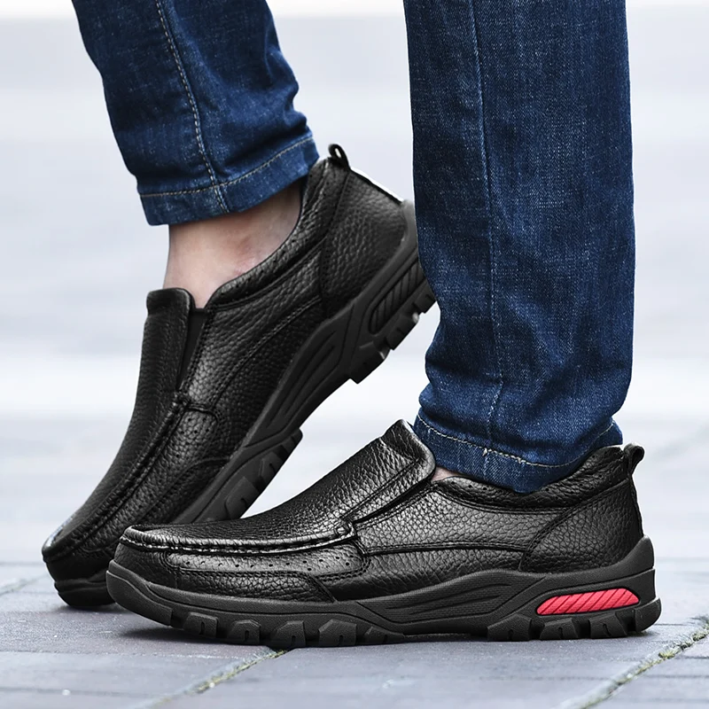 

1Loafers Men Shoes outdoor Breathable Comfortable Genuine Leather Flats Summer Fashion moccasins Casual Shoes Man big size 48 L5