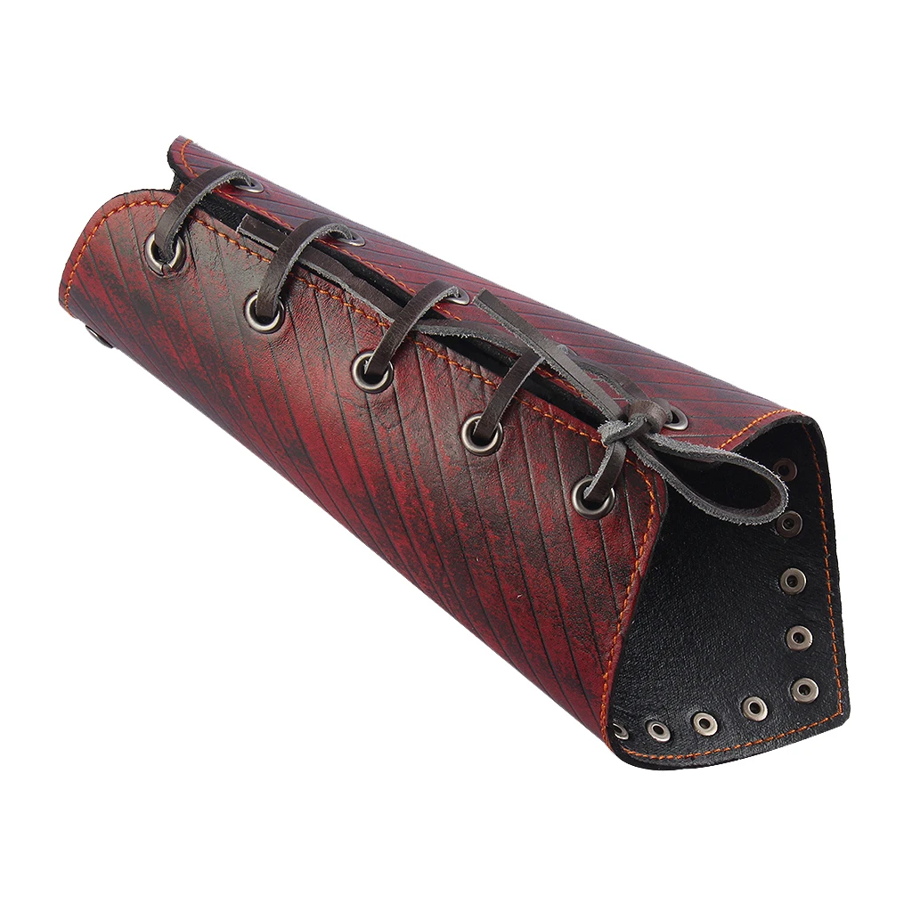 Punk Arm Warmers Ancient Gothic Mens Leather Wrist Bracer with Embossing Guards Arm Protector Wide Leather for Female Male Biker