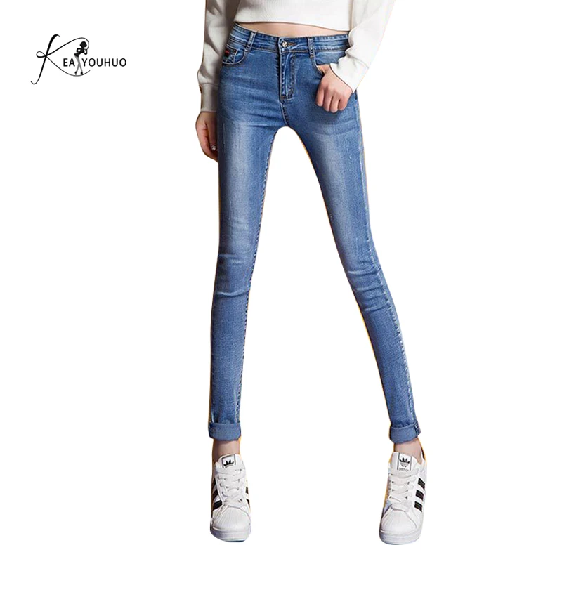 

2019 Summer High Quality Boyfriend Ladies High Waist Jeans woman Pants Pencil Mom Jeans For Women Long pants Plus Size 26-32
