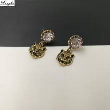 Новые барокко брендовые винтажные металлические леопардовые серьги-гвоздики для женщин модные ювелирные изделия кристалл серьги кулон Панк brincos bijoux