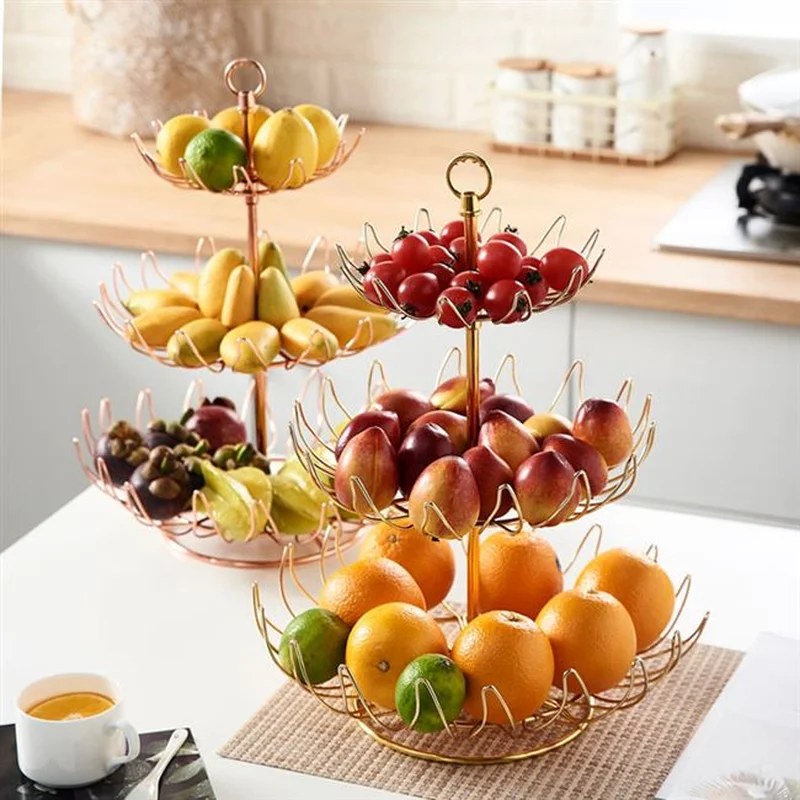 Multi-layer fruit plate modern candy pot home living room KTV fruit plate multi-function three-layer fruit basket WF7011113