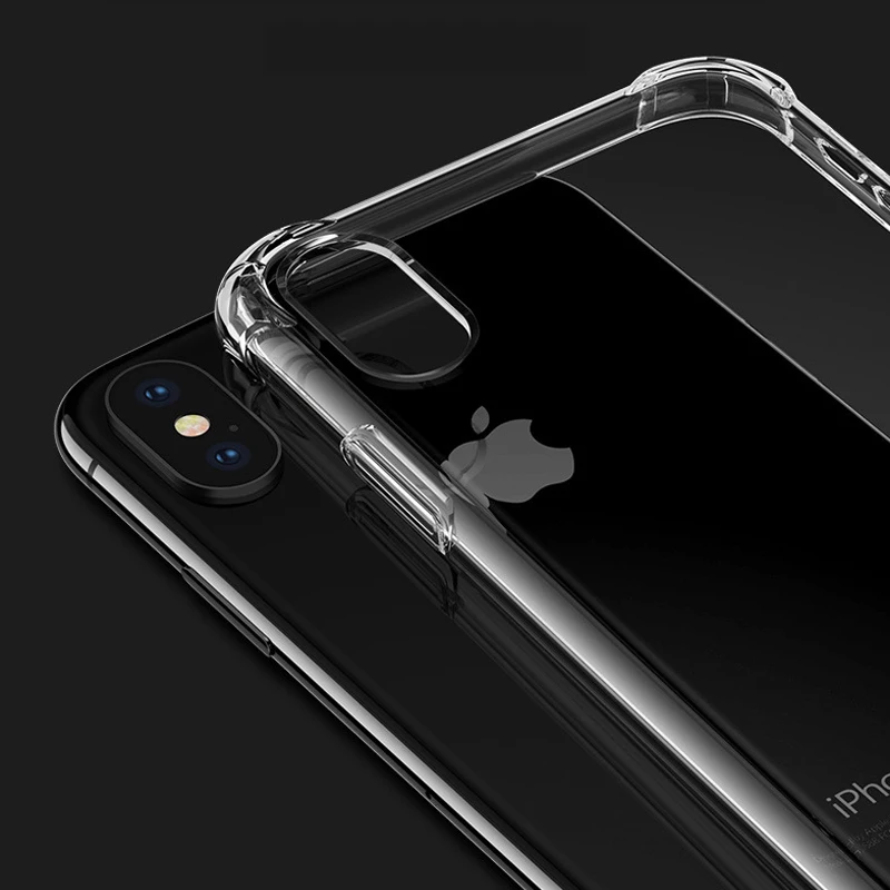

Airbag Anti-knock Clear Case for iPhone X 8 8 Plus Transparent Soft TPU Back Cover Armor Protection Case for iPhone 7 7P 6S