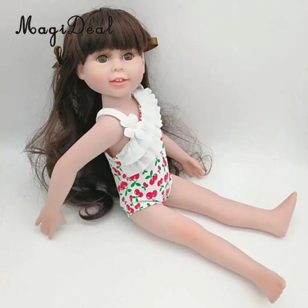 One Piece Pure Manual Made Doll Stretchy Fabric Bathing Suit Swimsuit fits for 18 Inch Dolls Summer Beach Accessory