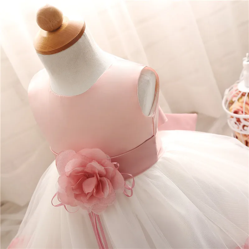 Свадебное платье с цветочным узором для девочек Крещение новорожденного крестины платье для новорожденных Принцесса платья для маленьких девочек одежда Vestido