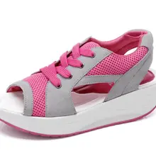 Onke/Новинка года; модная женская платформа для ходьбы; сандалии; женские повседневные туфли на танкетке с открытым носком; женские босоножки; mujer; Цвет черный, белый