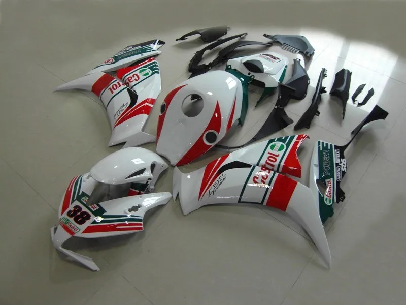 Бесплатные Винты + подарки обтекателя комплект для Honda CBR 1000RR белый красный