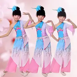 Новая детская одежда Костюмы национальный костюм танец Yangko танец с веером, классического танца Жасмин Костюмы 18