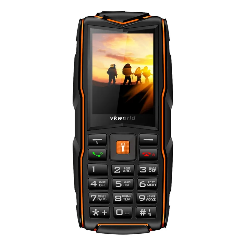 VKworld, камень, V3, мобильный телефон, водонепроницаемый, IP68, 2,4 дюймов, FM радио, 3 sim-карты, светодиодный фонарик, GSM, русская клавиатура, сотовые телефоны - Цвет: Оранжевый