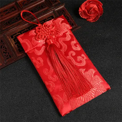 Китайские элементы Tassle узел сливы/дракон/Phoinex Вышивка Свадьба/Новогодние поставщики красный конверт яркие сумки 2 шт./партия - Цвет: Type 6