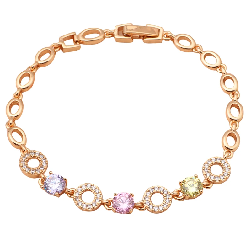 

Royal design new 2015 yellow Gold tone Color crystal Bracelets for women Health Nickel & Lead free fashion jewelry TB635A
