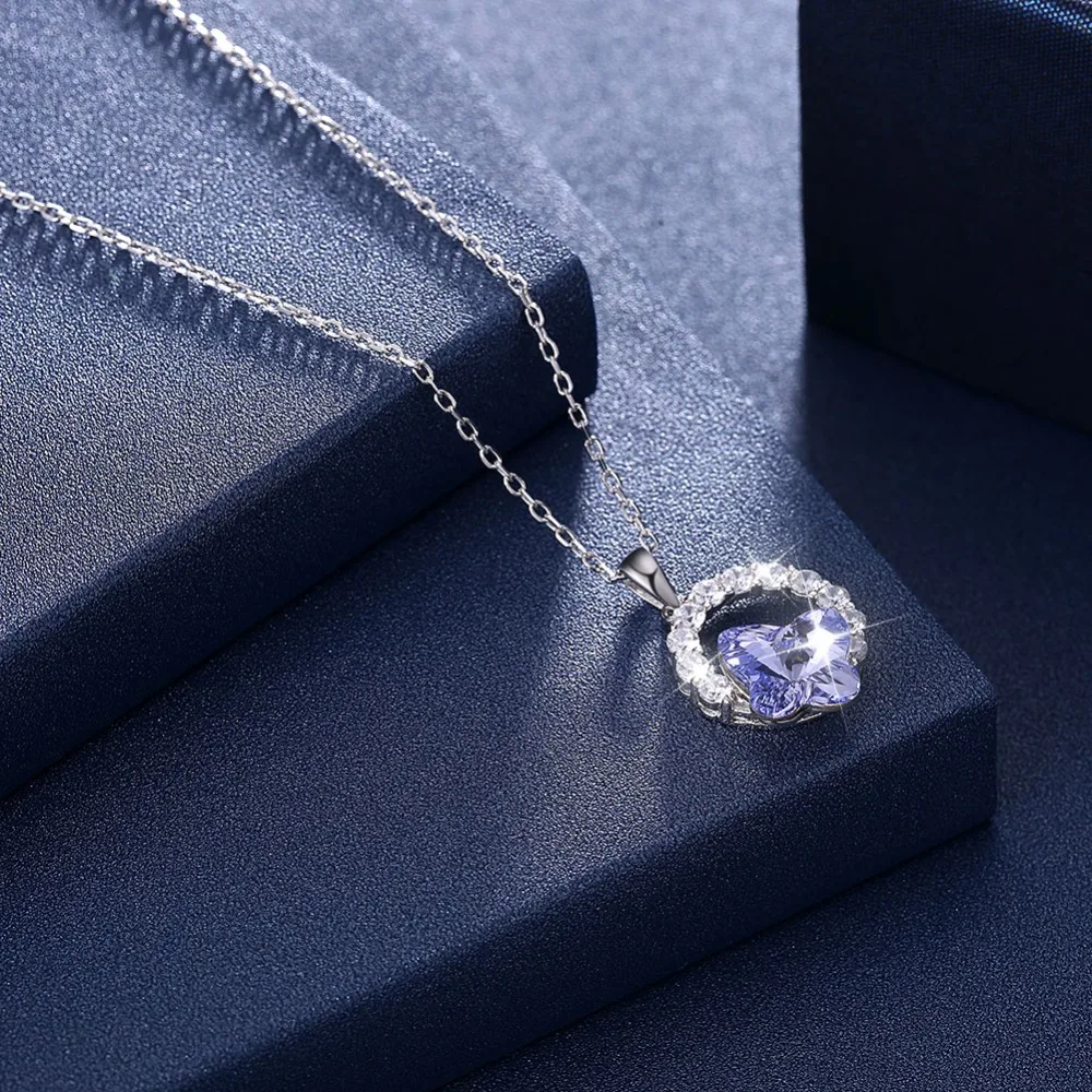 LEKANI кристаллами от Сваровски бабочка кулон Dargon S925 серебряное кольцо ювелирные украшения для Для женщин Штаны для девочек с рождественским изображением