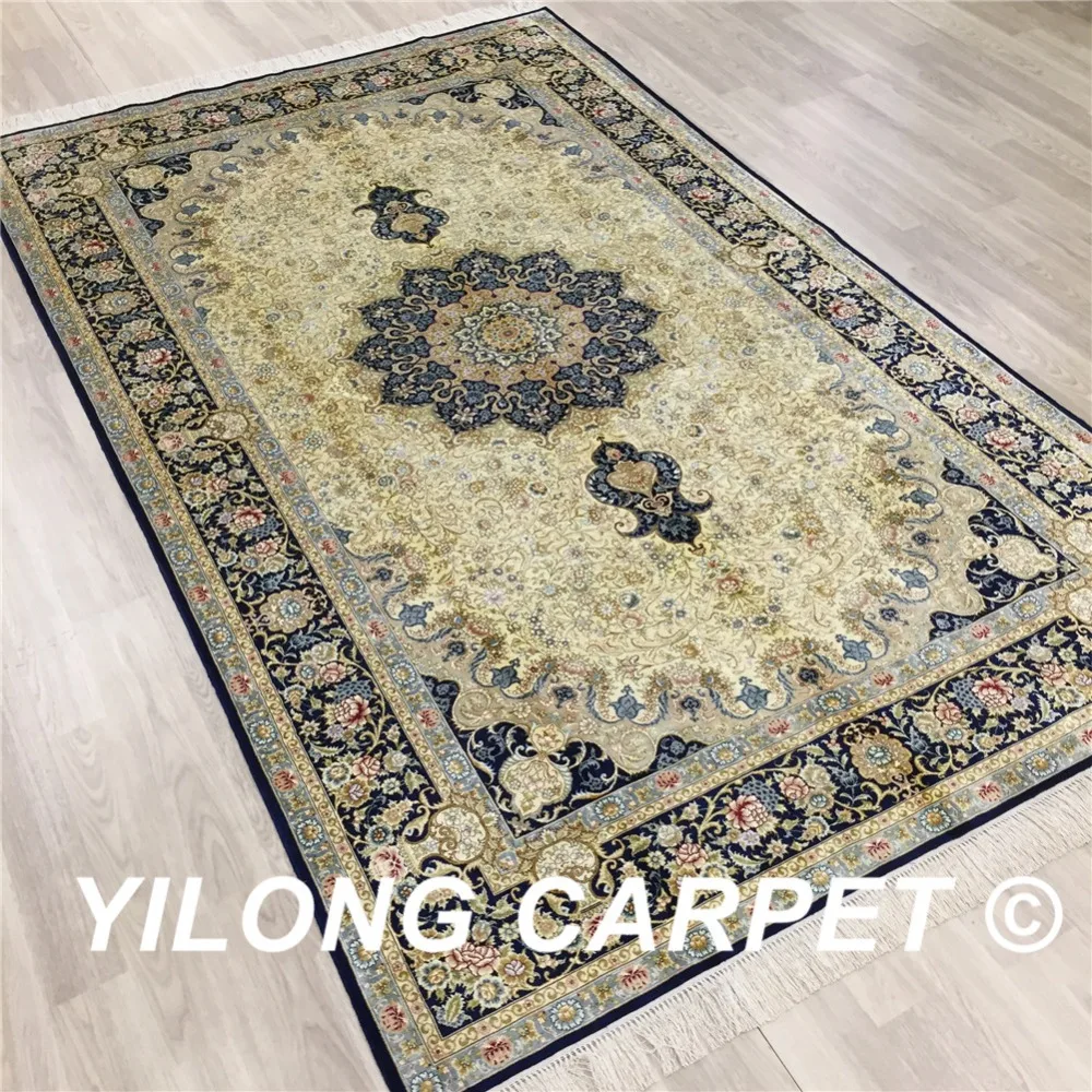 YILONG 5'x8' 100% ручной работы персидский дизайн шелковый ковер для дома области (SWP022A5x8)