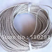 Высококачественный 100 метр/рулон 3 мм кремовый плетеный geunine кожаный шнур круглый кожаный шнур