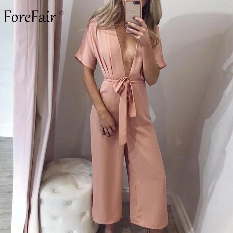 Forefair Boot Cut летний сексуальный комбинезон с высокой талией туника тонкие длинные