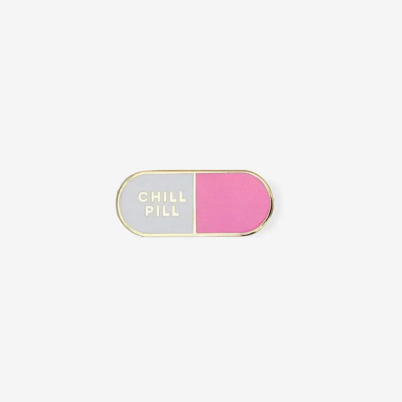 Булавка Chill Pill, медицинские ювелирные изделия, 2 цвета, эмалированная брошь, забавные аксессуары для медсестры/доктора/выпускника, ювелирные изделия для химии - Окраска металла: Посеребренный