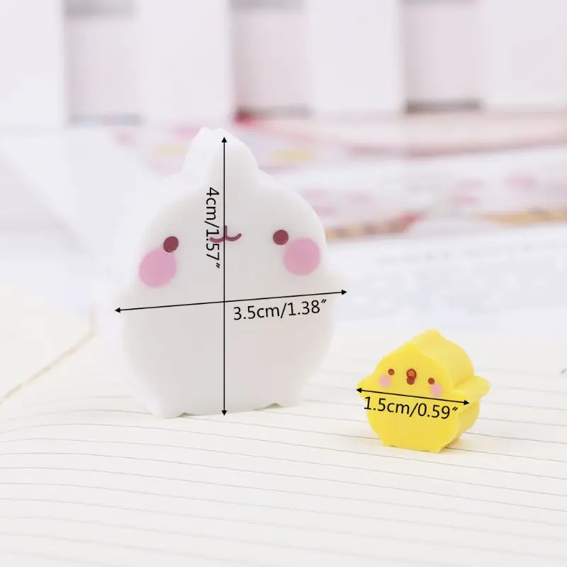 2 шт./упак. кролик Rubber Duck ластик карандаш студенческие призы подарочные Канцтовары питания Oct-8A