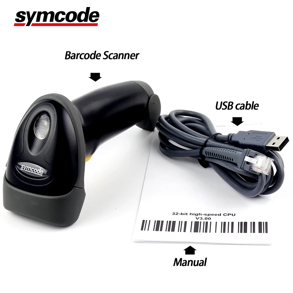 Usb-сканер штрихкодов, Symcode 1D лазерный проводной USB портативный считыватель штрих-кодов