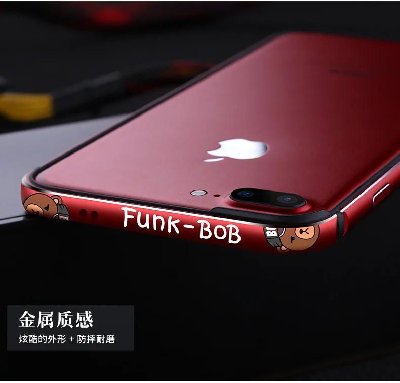 Алюминий мультфильм телефон бампер для Apple iPhone 7 Plus чехол Мода рамки металлическая крышка Защитный бант Capinha