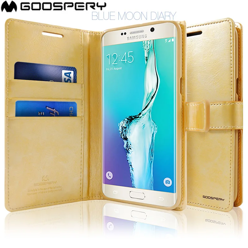 Mercury Goospery синяя Луна дневник Флип Бумажник чехол для samsung Galaxy J7 Pro S5 S6 S7 EDGE S8 PLUS NOTE 3 4 5 8