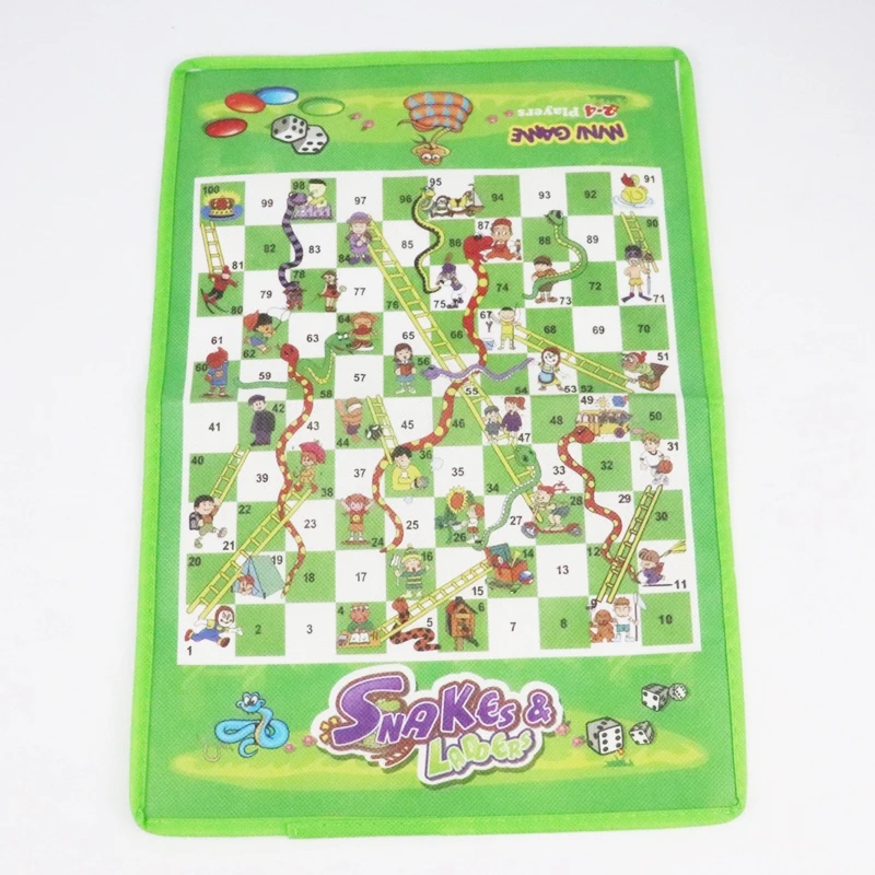 Adults Kids Toys Snake Ladder Board Game Toy For Children Flight Chess Funny Educational Toys Family Party Games Cloth Xmas Gift