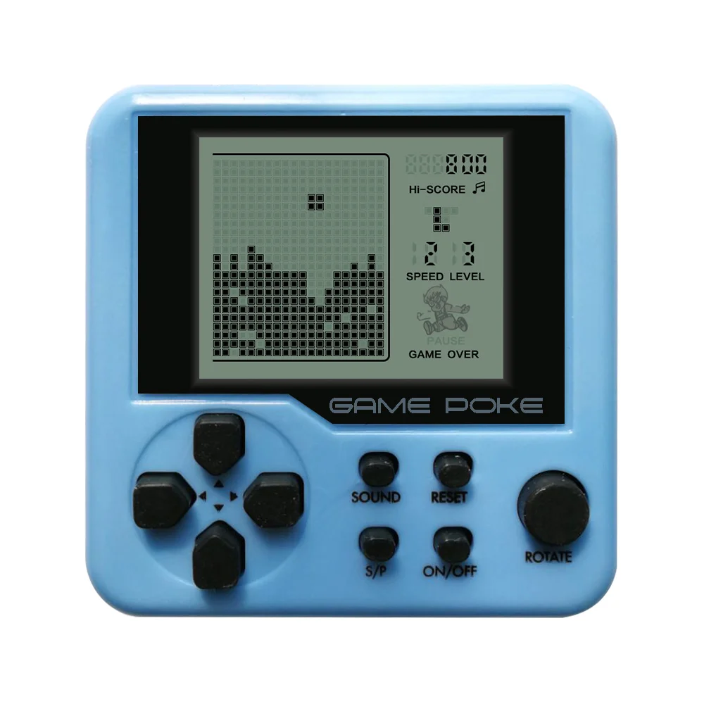 2 шт. ретро мини matchboxtetris дети консоль для детей игры игроки встроенный 26 игр ЖК-дисплей Портативный электронные развивающие игрушки - Цвет: Blue