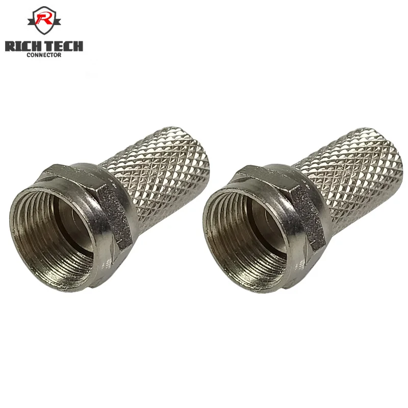 50pcs TV CCTV F Connector Aluminum Alloys F RG6 Satellite Sky Virgin TV