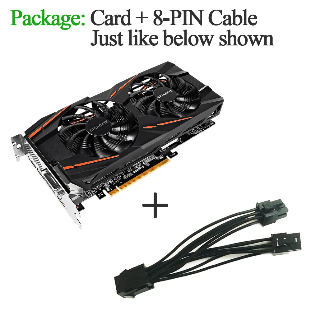 Графическая карта Gigabyte Radeon rx 580 8G RX580 питается от интуитивно понятного