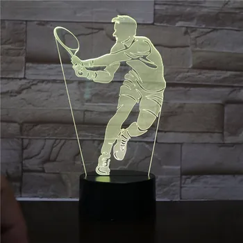 

Tennis Player Figure Remote 3d Led Night Light Home Office Room Decorative Nightlight for Kids Birthday Gift Table Desk Lamp
