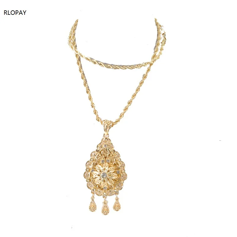 Унисекс золотой цвет Мода Этнические Женщины Винтаж кулон свадебное ожерелье арабский Модная бижутерия