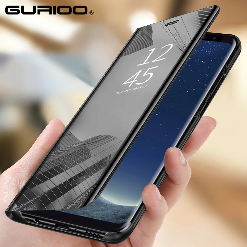 Прозрачный зеркальный умный чехол для Samsung S8 S9 S10 Plus Note 3 4 5 9 8 S7 S6 Edge S10E кожаный