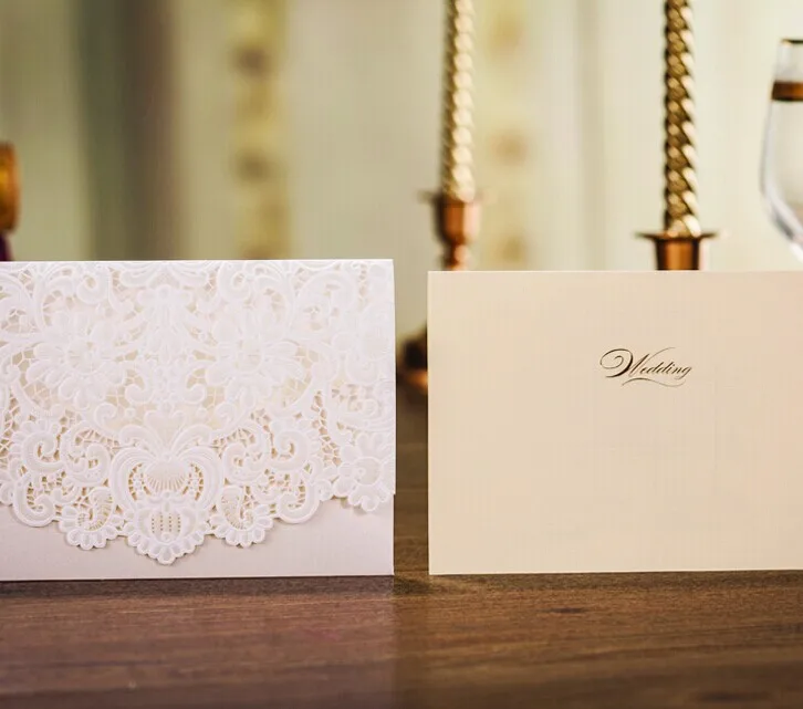 Personalized Gorgeous Flora Design Wedding Invitation white color