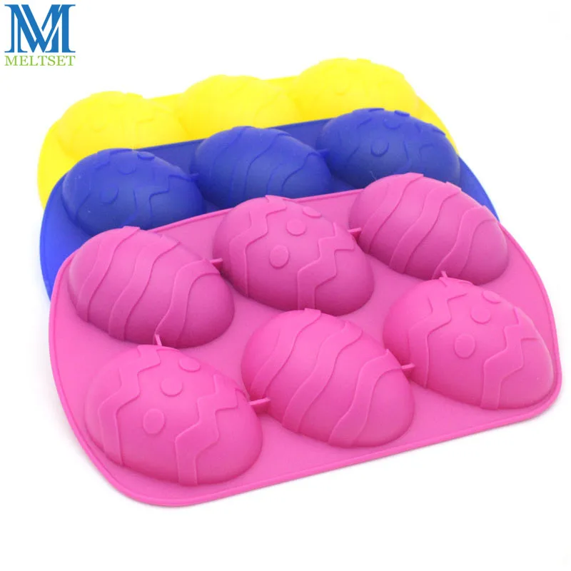 6 Holes Egg Shaped Easter Silicone Cake Mold Bakeware 1PC DIY Home