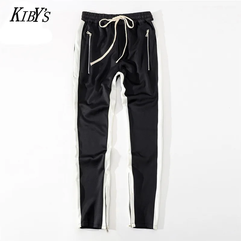 

Fashion KIBY'S Striped Reflective Pant Mens 2018 Hip Hop Casual Joggers Sweatpants Trousers Male Street Fashion Mens Trousers