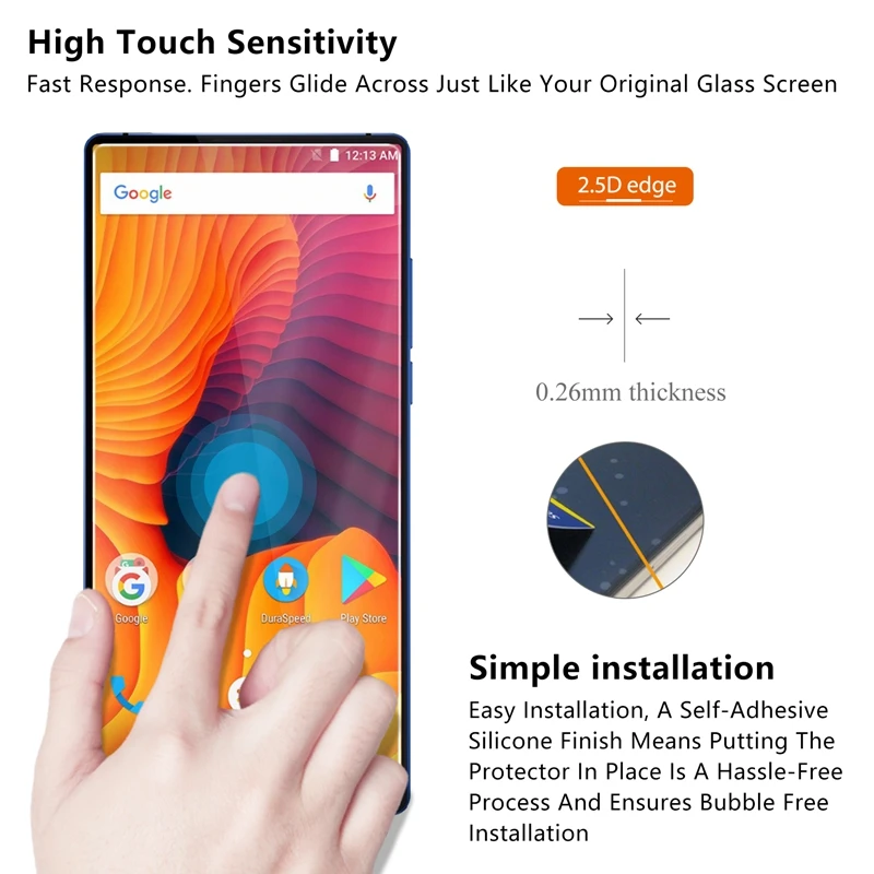 

2PCS Screen Protector For Vernee Mix 2 Tempered Glasses For Vernee Active Screen Protector For Thor E Screen Guard Glass