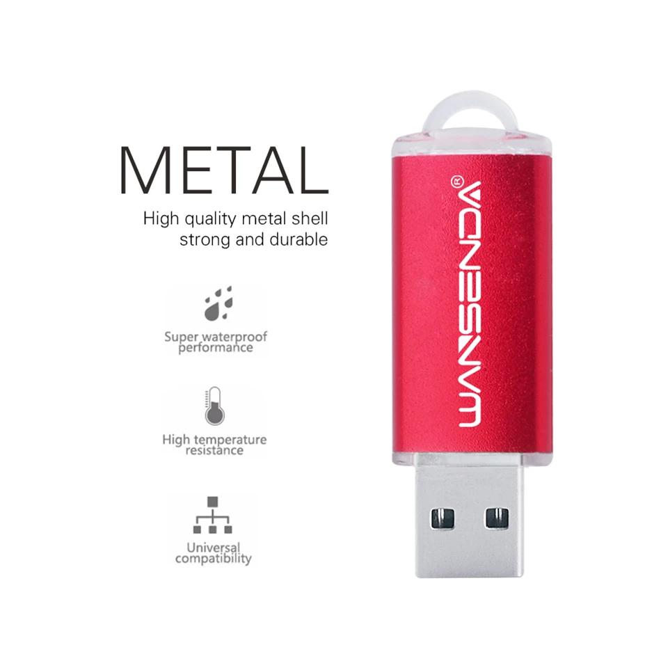 Wansenda USB флеш накопитель 100% реальная емкость 2 0 4 ГБ 8 16 32 64 128 256 ГБ|USB флэш-накопители|