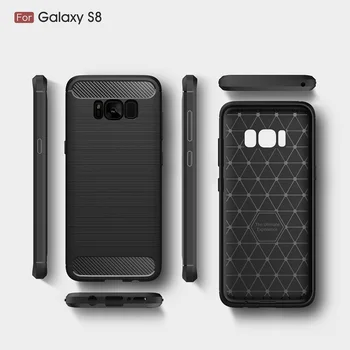 

Rugged Armor Cases for Galaxy S8 100pcs/lot Carbon Fiber cover for Galaxy S8 Plus case shockproof heavy duty cover for C9 Pro