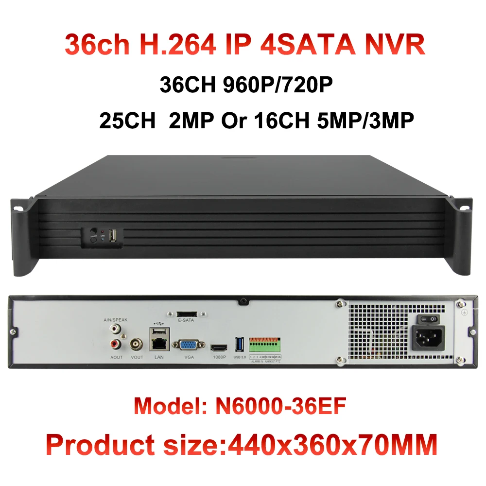 CCTV NVR 36Ch 960P 25Ch NVR 1080P 16Ch 3MP 5MP IP Camera Video Network Recorder Security