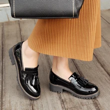 Teahoo/классические женские оксфорды из лакированной кожи; весенние туфли-оксфорды из мягкой кожи на плоской подошве; женская повседневная обувь без застежки