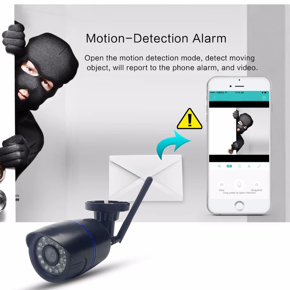 yoosee Wifi IP Camera Outdoor 1080P 720P 960P Module with Onvif SD Card Slot Max32G motion Detector Alarm for CCTV home security (3)