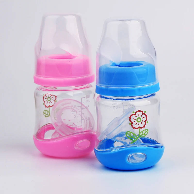 

Cute Baby bottle Infant Newborn Cup Children Learn Feeding Drinking Bottle kids Juice water Bottles 80ml