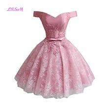 Princess Off the Shoulder Mini Homecoming Dress Short Lace Applique Party Dress Pink Tulle Cocktail Gowns vestidos de graduacion Princess Off the Shoulder Mini Homecoming Dress Short Lace Applique Party Dress Pink Tulle Cocktail Gowns vestidos de graduacion