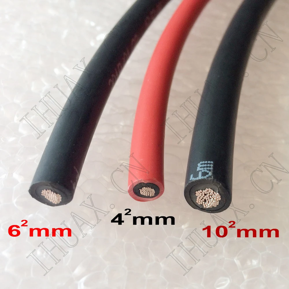 Cable fotovoltaico de 40 m/rollo, Cable de Panel de 10 mm2, 20m, rojo + 20m, cable solar negro, Conductor de cobre XLPE, chaqueta TUV aprobada 6mm2 4mm2 - Productos electrónicos
