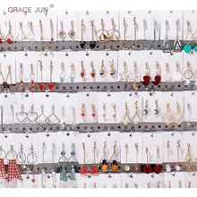 GRACE JUN,, женские серьги на клипсах с жемчугом из горного хрусталя, модные стильные серьги для вечеринки, выпускного, без пирсинга