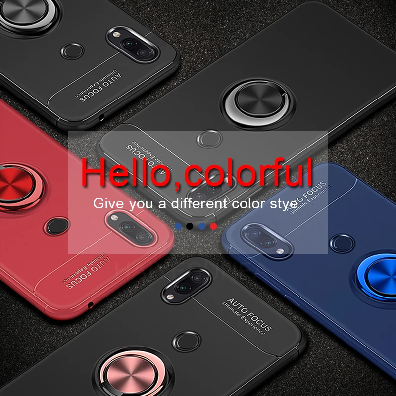 Роскошный автомобильный мягкий чехол с кольцом для Xiaomi Redmi Note 7 Pro 6 6A A2 Lite