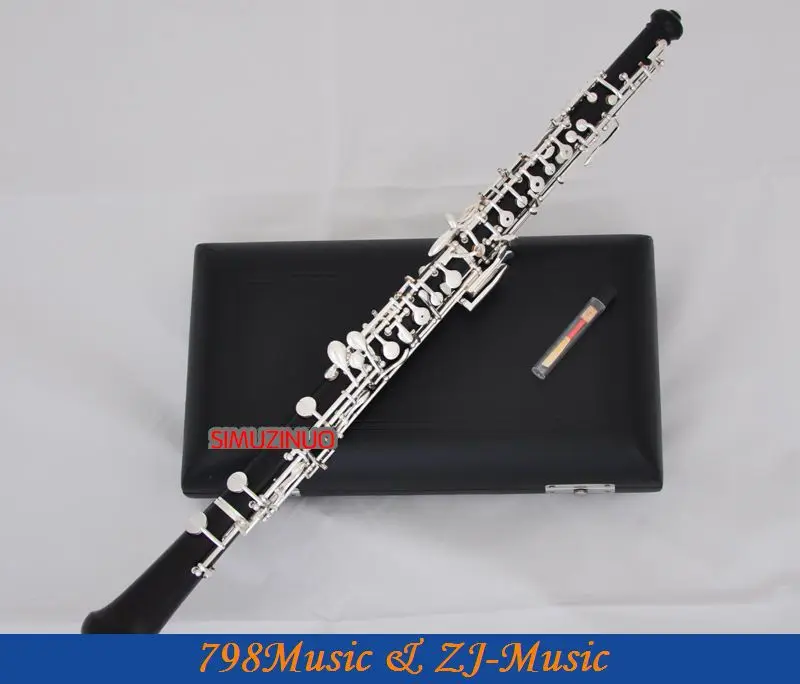 

Professional Grenadilla Black Wooden Body Oboe Silver Plated C Key With Case-Semi-Automatic