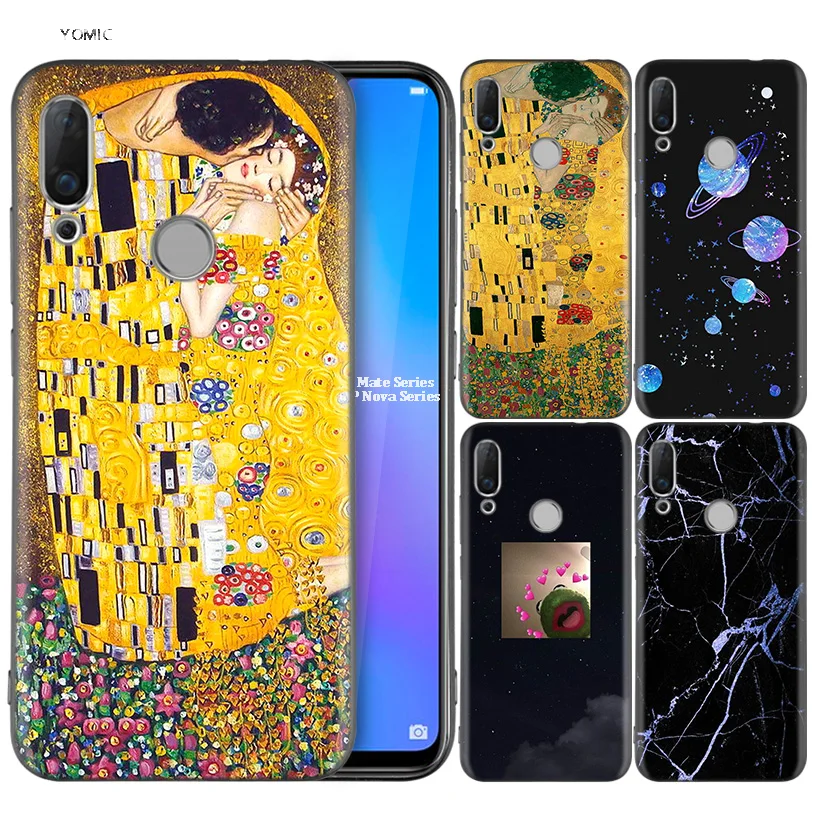 

Silicone Coque Case for Huawei P30 P20 P10 P9 Mate 20 10 Lite Pro Nova 3i 4e 3E P Smart 2019 2018 Plus Gustav Kiss Klimt